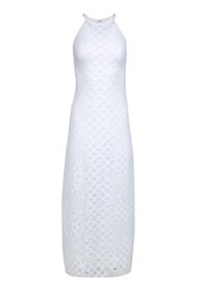 Current Boutique-Lilly Pulitzer - White Sleeveless High Neck Crochet Lace Maxi Dress Sz XXS