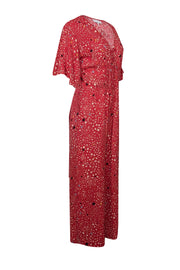 Current Boutique-Lily and Lionel x Anthropologie - Red Cropped Sleeve Celestial Jumpsuit Sz XS