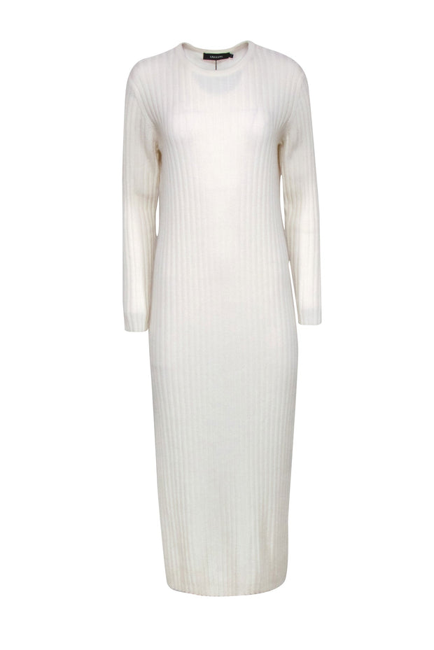 Lisa Yang - Ivory Ribbed Knit Long Sleeve Dress Sz 2 – Current Boutique