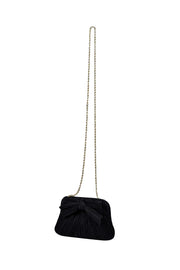 Current Boutique-Loeffler Randall - Black Ribbed Bow Front Mini Bag