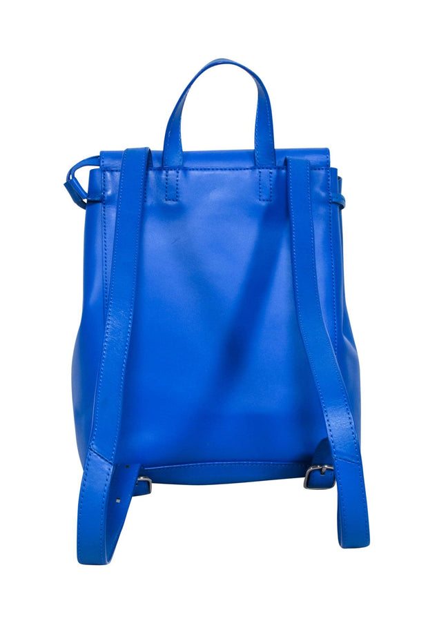 Current Boutique-Loeffler Randall - Blue Leather Front Flap Backpack