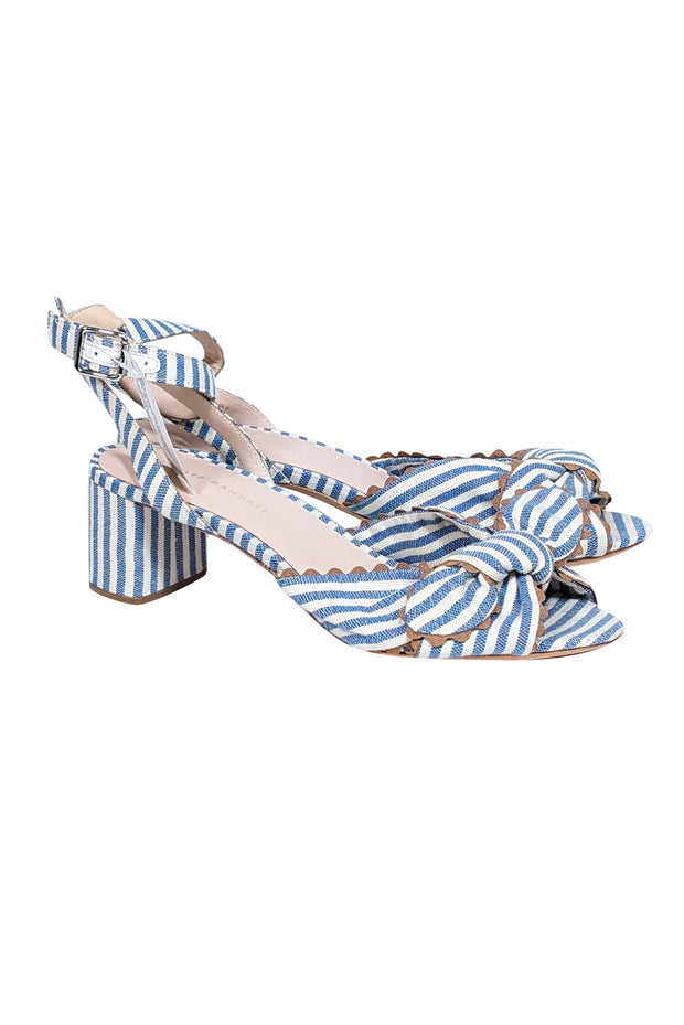Current Boutique-Loeffler Randall - Blue & White Stripe Strappy Sandals Sz 10