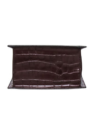 Current Boutique-Loeffler Randall - Chocolate Brown Croc Embossed Shopper Style Handbag
