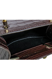 Current Boutique-Loeffler Randall - Chocolate Brown Croc Embossed Shopper Style Handbag