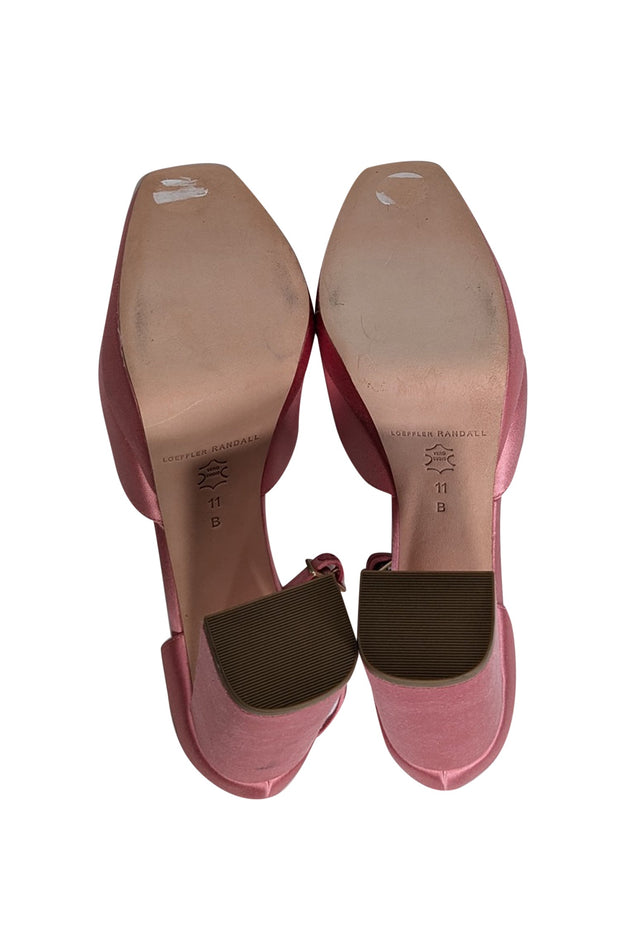 Current Boutique-Loeffler Randall - Pink Satin Selina Platform Pumps Sz 11