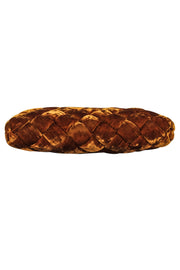 Current Boutique-Loeffler Randall - Tan Copper Velvet Woven "Aviva" Clutch