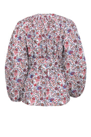 Current Boutique-Loeffler Randall - White w/ Multi Color Floral Print Jacket Sz XS