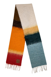 Current Boutique-Loewe - Multicolor Striped Mohair & Wool Blend Fringe Scarf