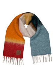 Current Boutique-Loewe - Multicolor Striped Mohair & Wool Blend Fringe Scarf