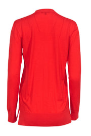 Current Boutique-Loro Piana - Orange Cashmere Cardigan Sweater Sz 6