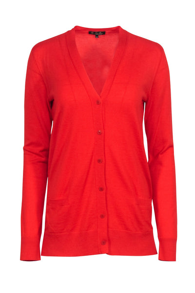 Current Boutique-Loro Piana - Orange Cashmere Cardigan Sweater Sz 6
