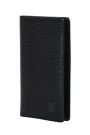 Current Boutique-Louis Vuitton - Black Epi Leather "Agenda Poche Noir" Wallet