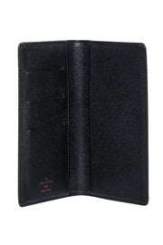 Current Boutique-Louis Vuitton - Black Epi Leather "Agenda Poche Noir" Wallet