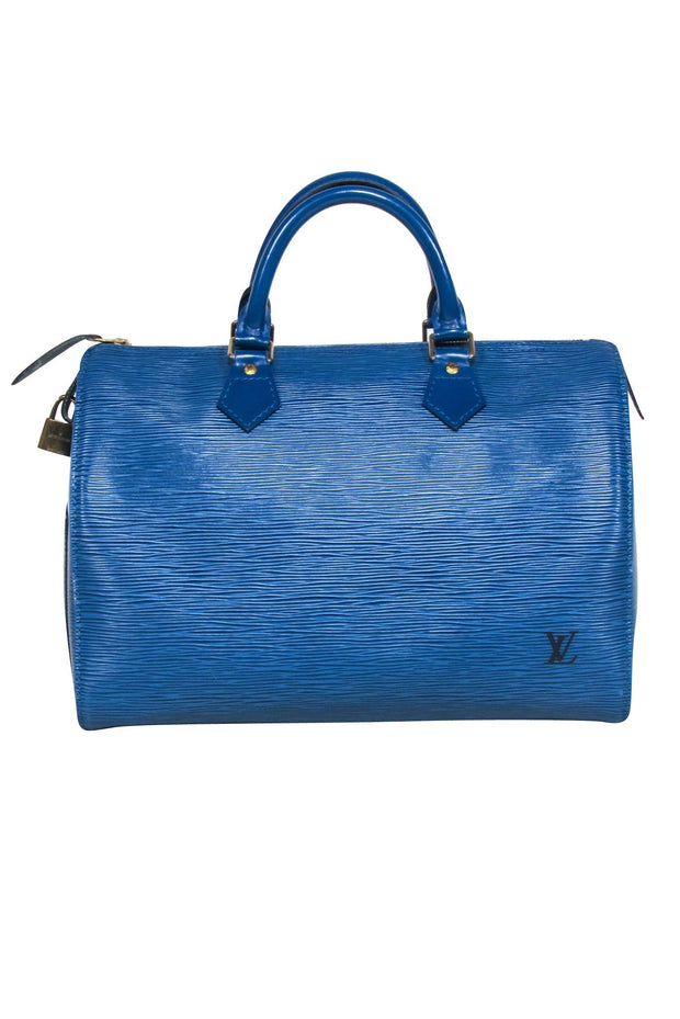 Current Boutique-Louis Vuitton - Blue Leather "Speedy 30" Handbag