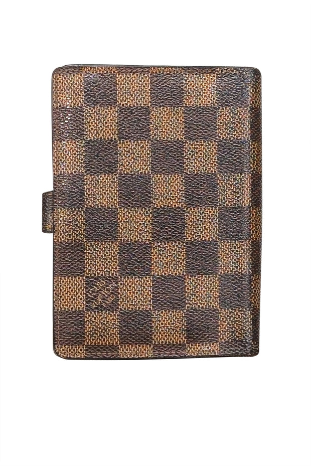 Current Boutique-Louis Vuitton - Brown Ebene Damier Small Ring Agenda Cover