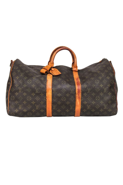 Current Boutique-Louis Vuitton -Brown Monogram Bandoulière Keepall 50 w/ Luggage Tag