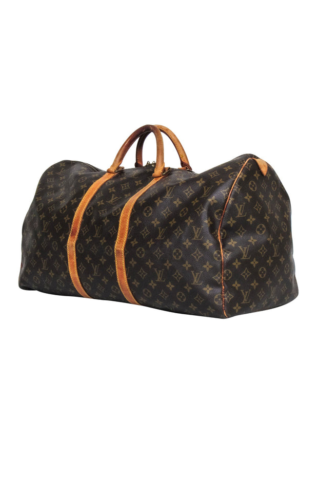 Current Boutique-Louis Vuitton - Brown Monogram Coated Canvas Keepall