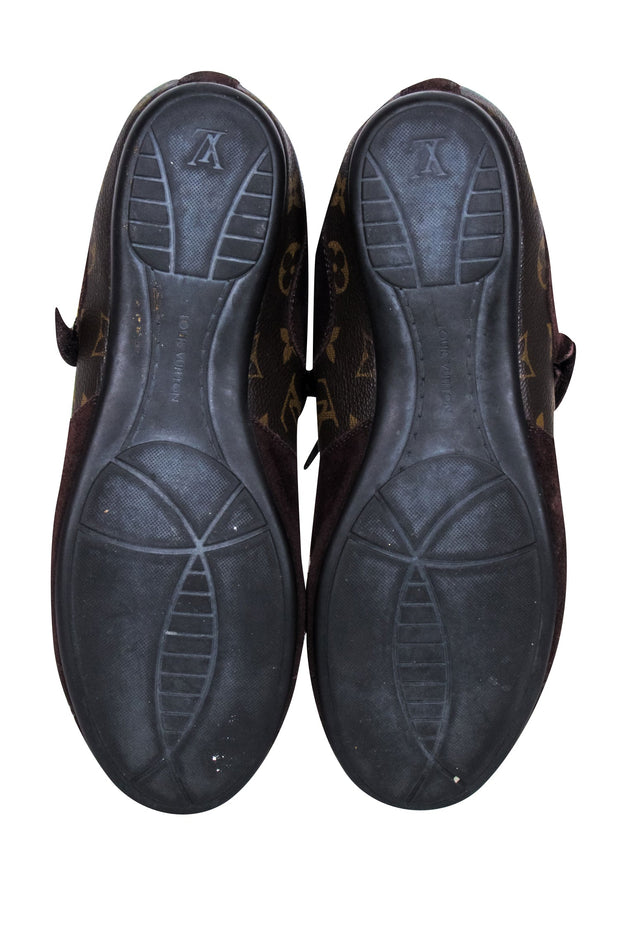 Current Boutique-Louis Vuitton - Brown Monogram & Suede Sneakers Sz 9