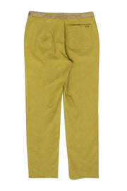 Current Boutique-Louis Vuitton - Green Tailored Pants w/ Gold Buckle Detail Sz 12
