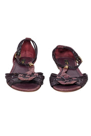 Current Boutique-Louis Vuitton - Plum Purple Leather & Suede Strappy Sandals Sz 9