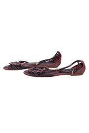 Current Boutique-Louis Vuitton - Plum Purple Leather & Suede Strappy Sandals Sz 9