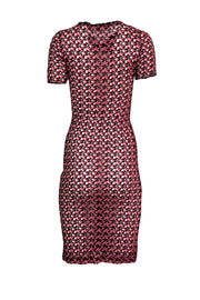 Current Boutique-Love Moschino - Pink & Black Knit Short Sleeve Midi Dress Sz 4