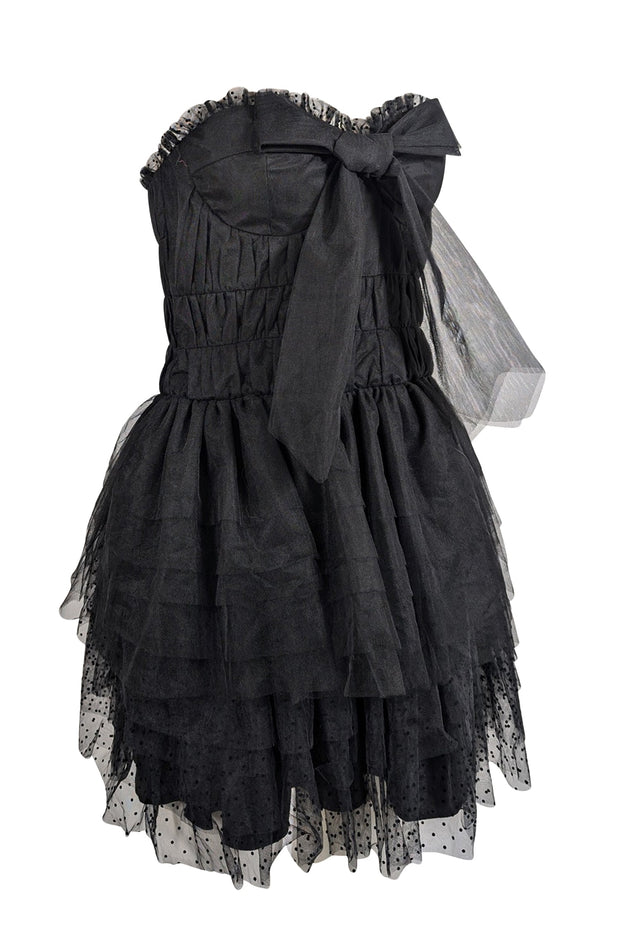 Current Boutique-LoveShackFancy - Black Tulle Strapless Dress Sz 8