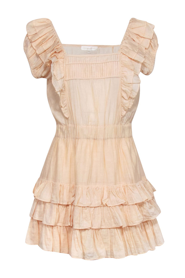 Current Boutique-LoveShackFancy - Pale Orange Cotton & Silk Blend Ruffled Mini Dress Sz S