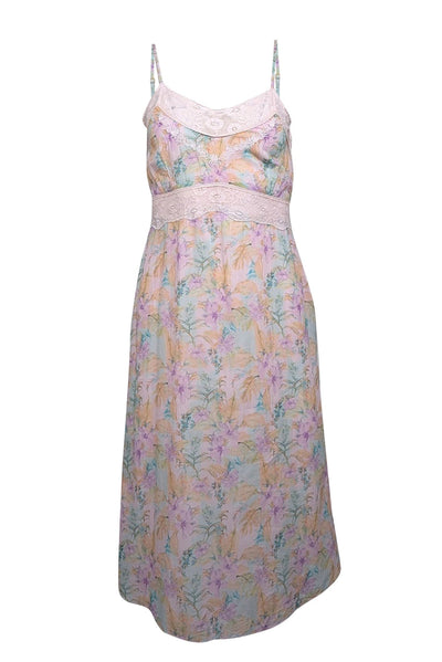 Current Boutique-LoveShackFancy - Pastel Pink, Orange, & Purple Floral Print Dress sz 0