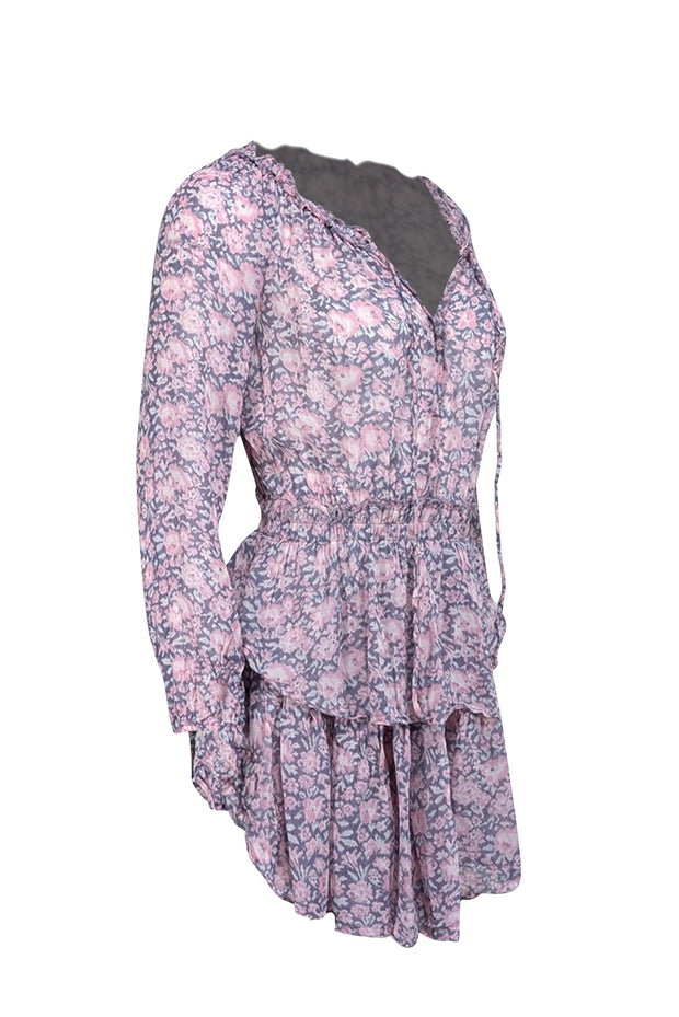 Current Boutique-LoveShackFancy - Pink & Grey Floral Print Dress Sz XS