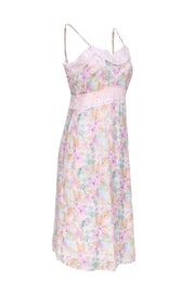 Current Boutique-LoveShackFancy - Pink Multicolor Hawaiian Floral Print Dress w/ Lace Trim Sz 4