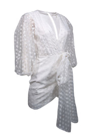 Current Boutique-Lovers + Friends - White Polka Dot Textured Semi-Sheer Dress Sz XXS