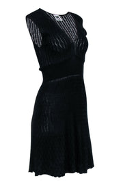 Current Boutique-M Missoni - Black Knit V-Neckline Cap Sleeve Dress Sz 4