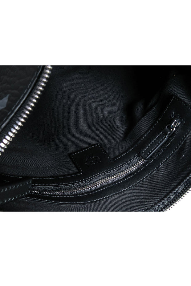 Current Boutique-MCM - Black Leather Medium Visetos Pouch Shoulder Bag