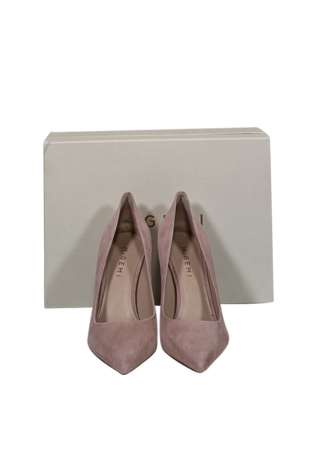 Current Boutique-M. Gemi - Pink Suede Pointed Toe Pumps Sz 7.5