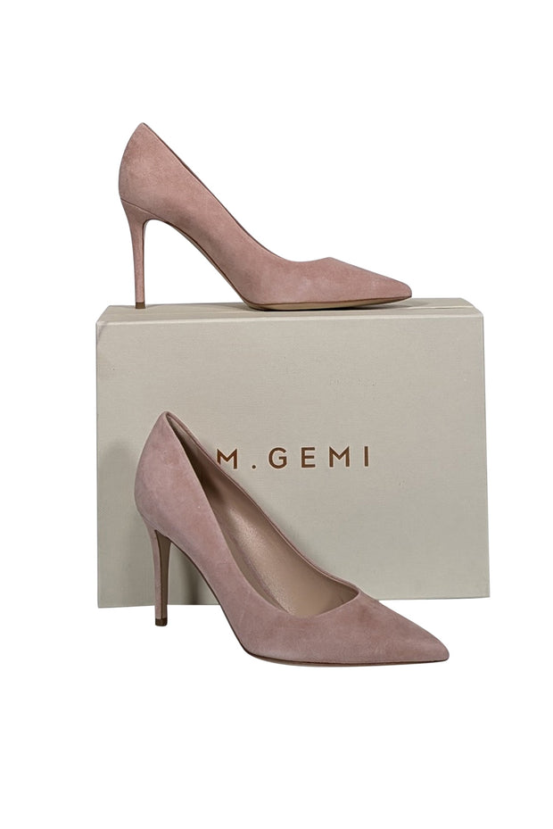 Current Boutique-M. Gemi - Pink Suede Pointed Toe Pumps Sz 7.5