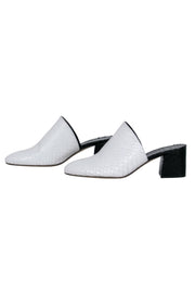 Current Boutique-M. Gemi - White & Black Snake Textured Mule Shoes Sz 10