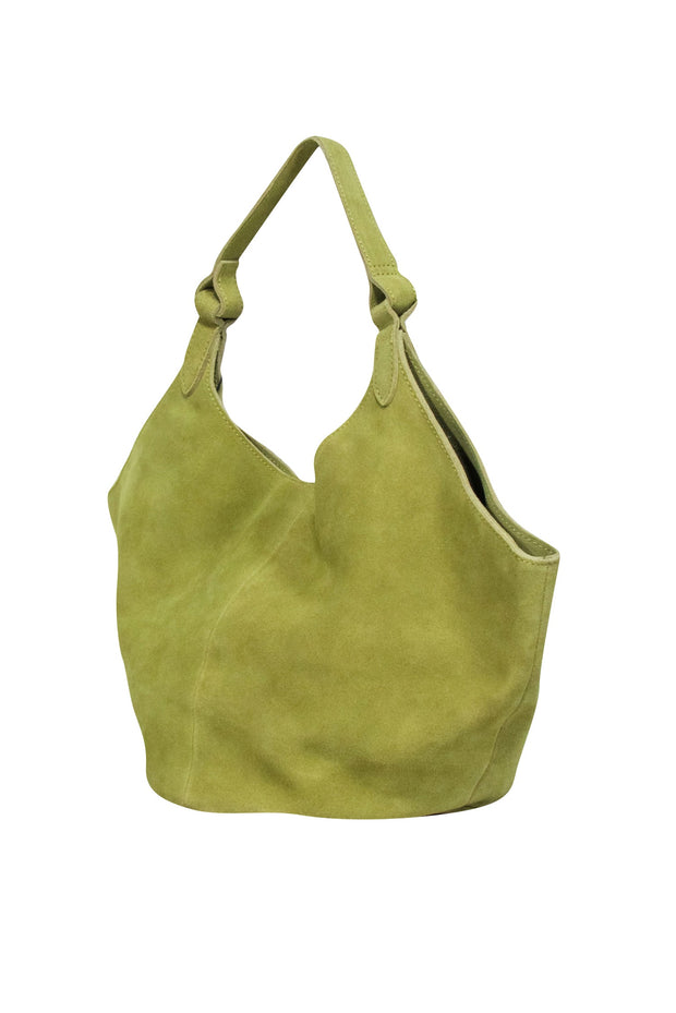 Current Boutique-M.I.L.A - Green Suede Top Handle Handbag