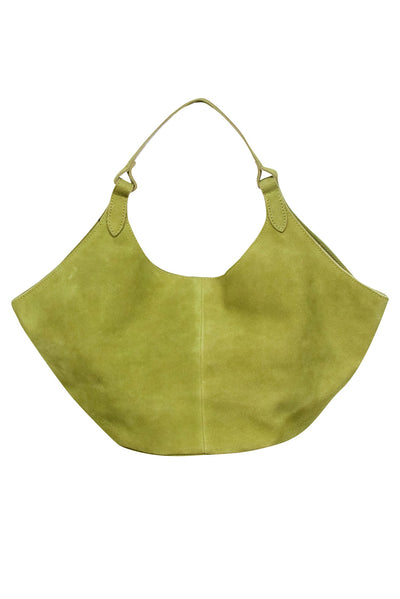 Current Boutique-M.I.L.A - Green Suede Top Handle Handbag