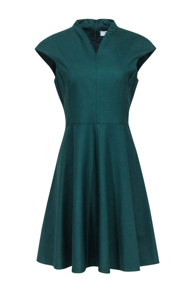 Current Boutique-M.M.LaFleur - Green Wool Blend Cap Sleeve Dress Sz 8