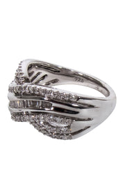 Current Boutique-Macy's - Sterling Silver Crossover Diamond Ring Sz 7