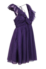 Current Boutique-Maeve - Purple Ruffled Tulle Mini Dress Sz S