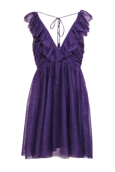 Current Boutique-Maeve - Purple Ruffled Tulle Mini Dress Sz S