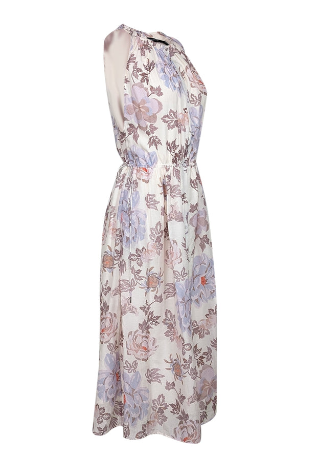 Current Boutique-Magali Pascal - Light Pink Sleeveless Floral Print Button Down Maxi Dress Sz XS