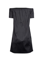 Current Boutique-Maje - Black Satin Off The Shoulder Dress Sz 4