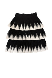 Current Boutique-Maje - Black & White Zigzag Tiered Skirt Sz 4