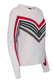 Current Boutique-Maje - Ivory w/ Red, Black, & Tan Print Knit Sweater Sz 4
