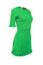 Current Boutique-Maje - Kelly Green Ruffled Rib Knit Dress Sz 2