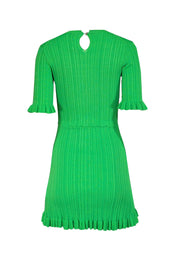 Current Boutique-Maje - Kelly Green Ruffled Rib Knit Dress Sz 2