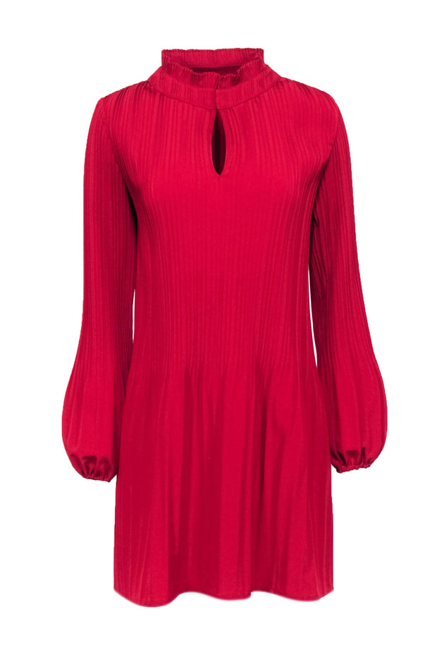 Current Boutique-Maje - Red Long Sleeve Pleated Mini Dress Sz 6